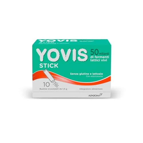 YOVIS Stick, Probiotika für das Wohlbefinden des Darms, 50 Milliarden lebende Milchferente, glutyl- und laktosefrei, 10 goldlösliche Beutel