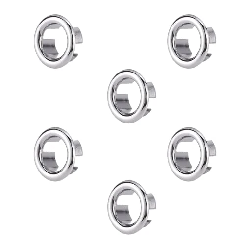 Offre limitée : Débordement D'Évier Anneau, 6 Pcs Anneau de Débordement d’Évier Couvercle de Trop-Plein, Anneaux de Débordement d'Évier, pour Bain, Cuisine, Évier de 5.99 € à 5.99 € (0.00% de remise)