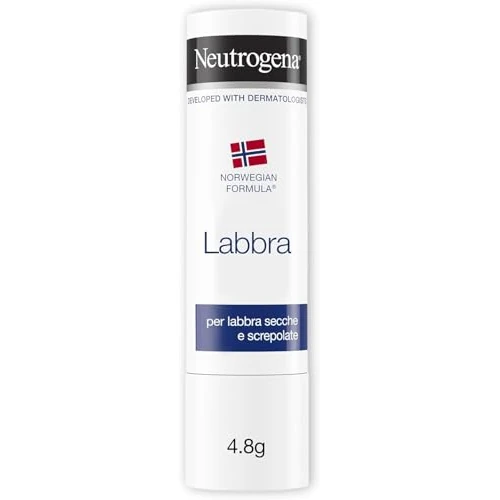 Offerta a tempo: Neutrogena Formula Norvegese Balsamo Labbra Stick, Burrocacao protettivo per labbra secche e screpolate, Burro cacao idratante arricchito con Glicerina concentrata, Senza Blister 4.8 g - 36% da 4.99 € a 3.19 €