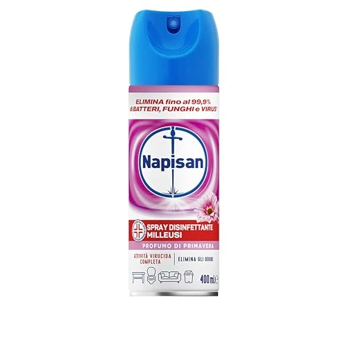Offerta a tempo: Napisan Spray Disinfettante Milleusi, per Tessuti e Superfici, Fragranza Profumo di Primavera, Spray da 400ml - 20% da 4.99 € a 3.99 €
