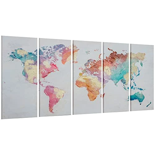 HOMCOM Impresión sobre lienzo de 80 x 40 cm, 5 unidades para casa y oficina, lienzo de madera de pino y pintura al agua, multicolor