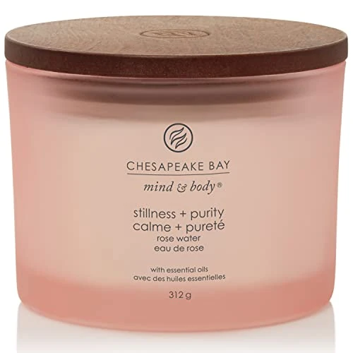 Chesapeake Bay Candle Bougie Parfumée d'Aromathérapie À 3 Mèches Stillness + Purity, Collection Mind & Body, Durée de Combustion de 24 Heures, 9cm x 16cm