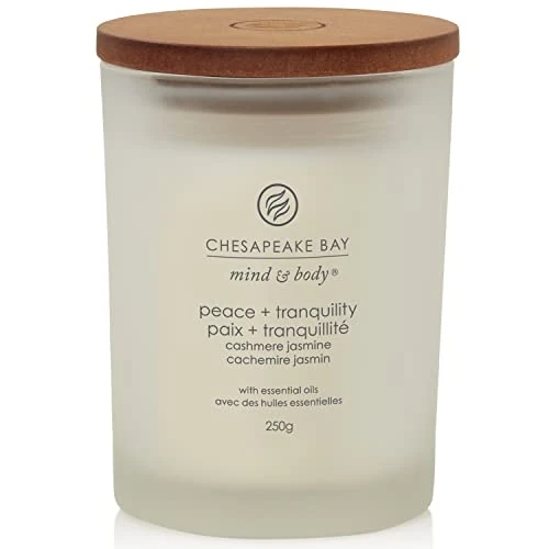 Limited-time offer: Chesapeake Bay Scented Candle | Peace + Tranquility (Cashmere Jasmine) Medium Tumbler Aromatherapy Candle | Burn Time: Up to 57 Hours | Mind & Body Collection | Gifts for Women from 19.99 £ to 12.99 £ (save 35.02%)