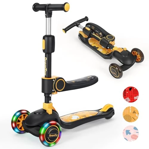 Oferta limitada: BremToy Patinete para Niños 2 Años con Asiento, Manillar Infinitamente Ajustable, Patinete 3 Ruedas LED Parpadeantes, Patinete Niños Plegable con Altura Ajustable de 2 a 8 años, Carga Máxima de 50 kg de 56.99 € a 56.99 € (ahorro 0.00%)