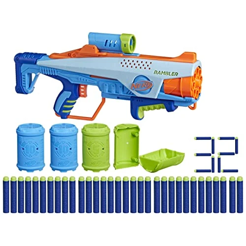 Nerf Elite Junior Rookie Pack, Easy Play Blaster, 32 Nerf Elite Darts, 4 Targets