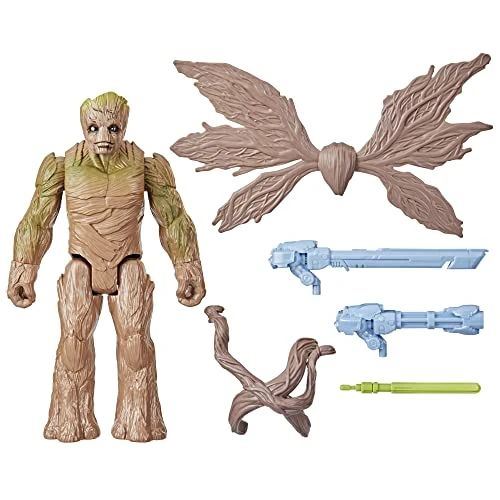 Marvel Wyjątkowa figurka Blast 'N Battle Groot z serii Titan Hero z filmu Strażnicy Galaktyki vol. 3 wytwórni Marvela, 29 cm, dołączono akcesoria