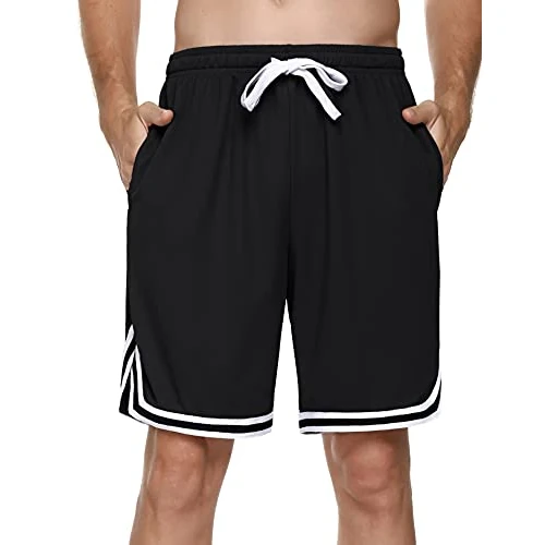 Limitiertes Angebot: Litherday Sportshorts Herren Shorts Kurz Hosen Streifen Jogginghose Sommer Traininghose mit Taschen Elastischer Bund und Atmungsaktive Shorts zum Fitness, Running, Gym, Basketball, Schwarz, XL von 22.99 EUR auf 14.99 EUR (Spare 35%)