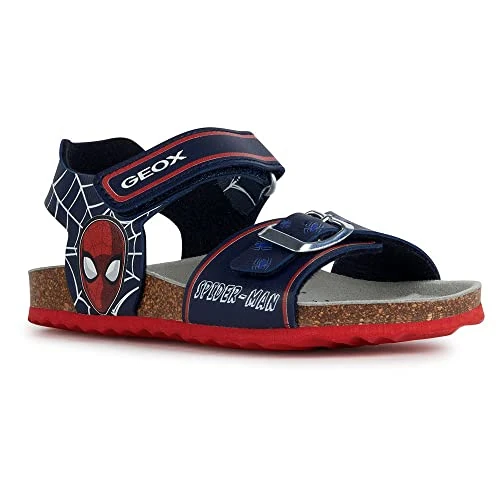 Geox J GHITA BOY, Sandalia para Niños, NAVY/RED, 25 EU