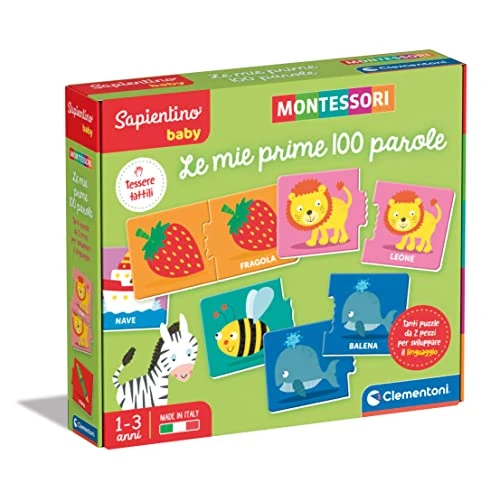 Limitiertes Angebot: Clementoni - Sapientino Baby Prime 100 Wörter- Lernspiel 1 Jahr (italienische Version), Spiele Montessori, Made in Italy, Mehrfarbig, 16412 von 14.45 EUR auf 14.45 EUR (Spare 0%)