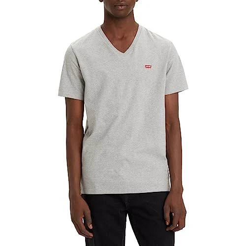 Beperkte aanbieding: Levi's Original Housemark V-Neck T-shirt Mannen, Mid Tone Grey Heather, XL van 12.50 EUR naar 12.50 EUR (besparing 0%)