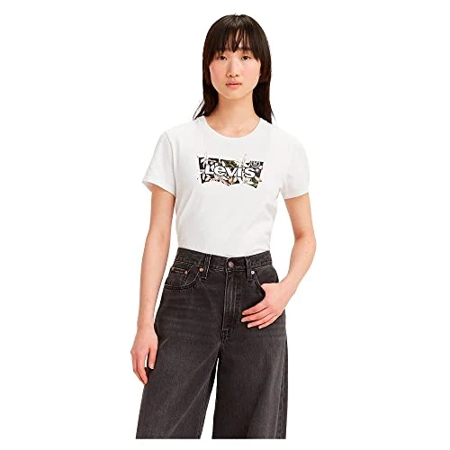 Limited-time offer: Levi's Women's The Perfect Tee- Pattern Batwing Logo T-Shirt, Floral Batwing - Bright White, XXS from 13.52 £ to 13.52 £ (save 0.00%)