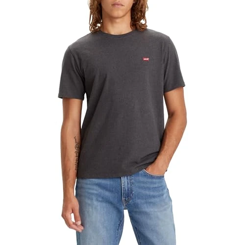 Offerta a tempo: Levi's Ss Original Housemark Tee, T-shirt Uomo, Dark Charcoal Heather Dkr, L - 49% da 25.00 € a 12.82 €