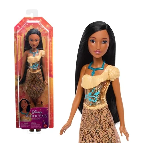 Offerta a tempo: Mattel Disney Princess - Pocahontas bambola snodata, con capi e accessori scintillanti ispirati al film Disney, Giocattolo per Bambini 3+ Anni, HLW07 - 13% da 15.99 € a 13.93 €