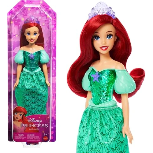 Limited offer: Mattel Disney Princess Ariel Doll in Sparkling Fashion with Removable Skirt, Tiara and Shoes, Posable & Collectible, Inspired by the Little Mermaid from 15.99 EUR to 9.80 EUR (save 39%)