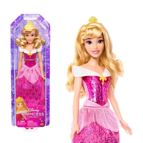 Offerta a tempo: Mattel Disney Princess, Aurora bambola con capi e accessori scintillanti ispirati al film, Giocattolo per Bambini 3+ Anni, HLW09 - 33% da 15.99 € a 10.76 €