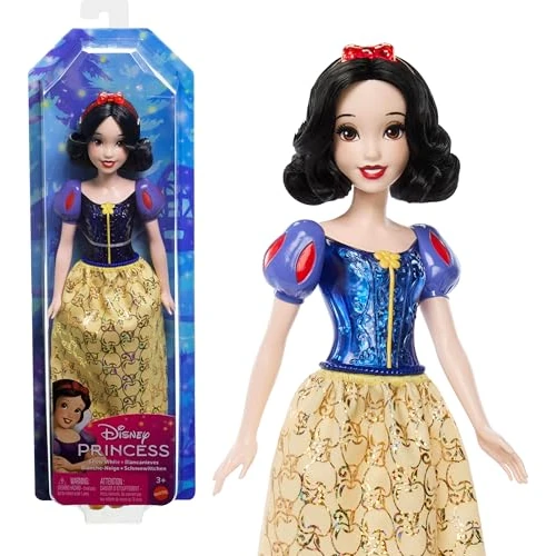 Limitiertes Angebot: Mattel Disney Prinzessin-Spielzeug, bewegliche Schneewittchen-Modepuppe mit glitzernder Kleidung und Accessoires, inspiriert vom Disney-Film, Geschenk für Kinder, HLW08 von 14.99 EUR auf 8.99 EUR (Spare 40%)