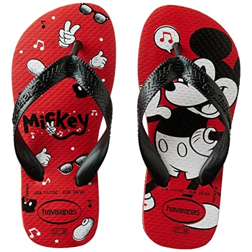 Offerta a tempo: Havaianas Top Disney (Mini Me) Unisex - Bambini e ragazzi FlipFlop Ruby Red/Black 29 EU - 45% da 22.00 € a 12.18 €