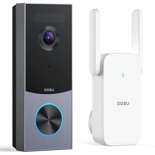 Offerta a tempo: aosu Videocitofono senza Fili da Esterno HD 5MP Videocitofono Wifi Alimentato a Batteria Rilevatore Radar, Funzionante con Alexa, 5 GHz / 2.4 GHz WLAN, Audio Bidirezionale (Black) - 35% da 159.99 € a 104.49 €