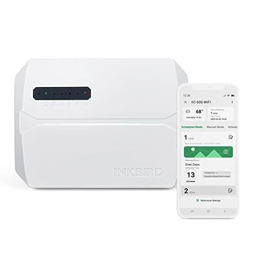 Offerta a tempo: Inkbird IIC-600 Centralina Irrigazione Wifi 6 Zone,Impianto Irrigazione Automatica per Giardino,Timer — 30% da 79,99 € a 55,99 €