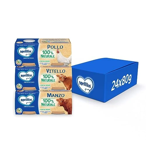 Offerta a tempo: Mellin Omogeneizzato Naturale, Mix Gusti Carne — 13% da 17,19 € a 14,99 €