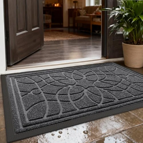 Limited-time offer: DEXI Door Mat 60 x 90 cm, Non Slip Dirt Trapper Doormats Inside with Heavy Duty Rubber Backing, Easy Clean Shoes Scraper Entrance Rug for Indoor and Outdoor, Grey from 35.99 GBP to 30.59 GBP (save 15%)