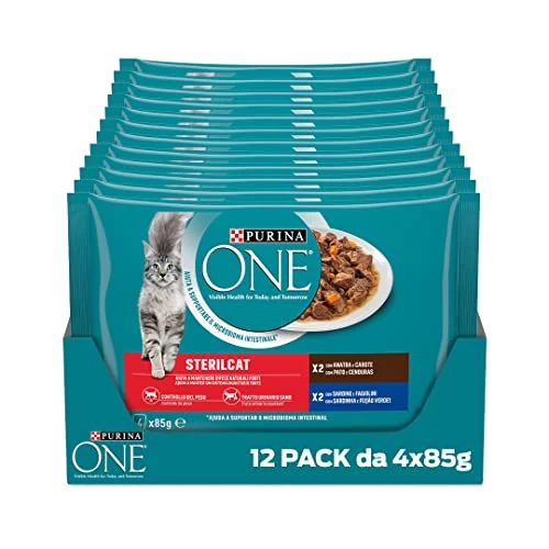 Tijdelijke aanbieding: PURINA ONE Sterilcat Natvoer voor volwassen katten, gesteriliseerd, paté met eend en sardines, 48 zakjes à 85 g van 36.97 € naar 36.97 € (0.00% korting)