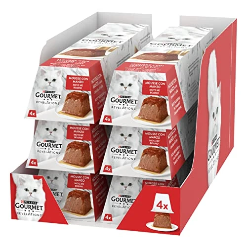 Purina Gourmet Revelations Nassfutter für Katzen mit Rind, 24 x 57 g