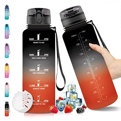 Limited offer: Vikaster Water Bottle, 1500ML Durable Motivational Water Bottle, Reusable Water Bottle, Leak Proof, Water Bottle for School, Gym, Office, Camping, Sports from 44.00 EUR to 44.00 EUR (save 0%)