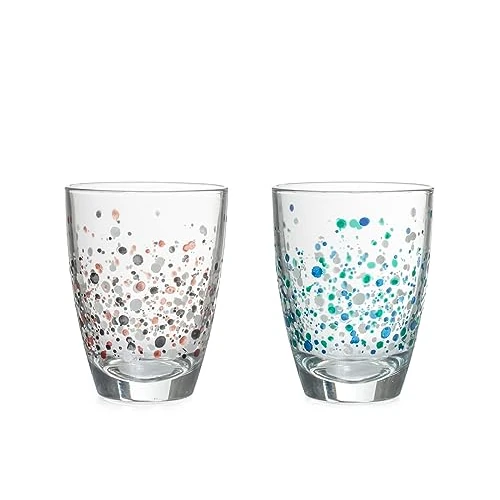 H&H Tie&Bright Set of 12 Glass Tumblers Water 25cl