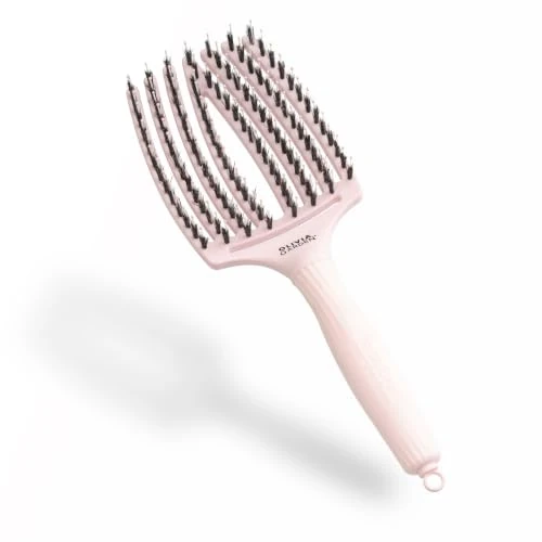Offre limitée : Olivia Garden Fingerbrush Sanglier & Nylon Brosse Démêlante, Pastel Pink, L | Poils de sanglier et nylon pour un démêlage et une brillance lisses ; médiator intégré ; tête flexible pour tous les types de de 30.95 € à 21.90 € (29% de remise