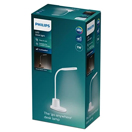 Limitiertes Angebot: PHILIPS LED Bucket tragbare Tischleuchte mit Akkubetrieb, Weiß von 49.99 EUR auf 32.98 EUR (Spare 34%)