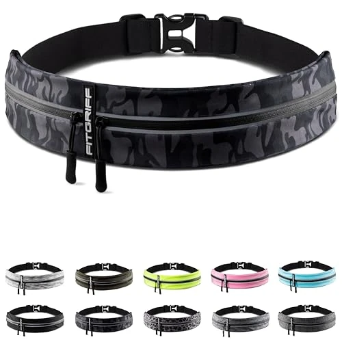Offerta a tempo: Fitgriff® Marsupio Running - Porta Cellulare Corsa (per Ogni Telefono) per Uomo e Donna - Cintura Jogging per Sportivo, Camminata (Camo-Black, 62-90 cm di girovita) - 0.00% da 13.95 € a 13.95 €