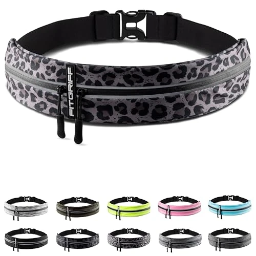 Offerta a tempo: Fitgriff® Marsupio Running - Porta Cellulare Corsa (per Ogni Telefono) per Uomo e Donna - Cintura Jogging per Sportivo, Camminata (Leopard, 62-90 cm di girovita) - 0.00% da 13.95 € a 13.95 €