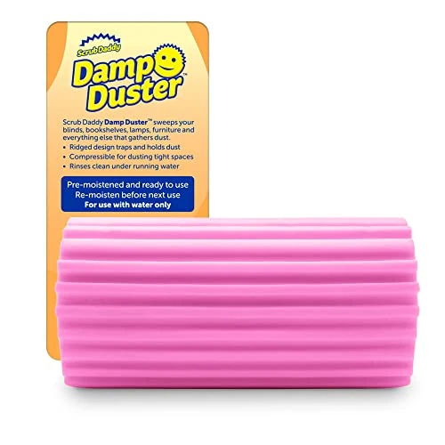 Limited-time offer: Scrub Daddy Damp Duster, Multipurpose Dusters for Cleaning - Wooden & Venetian Blind Cleaner Tool, Ridged Wet Dust Sponge for Skirting Board, Radiator, Blinds & Mirrors, Home Cleaning Products, Pink from 2.99 £ to 2.99 £ (save 0.00%)
