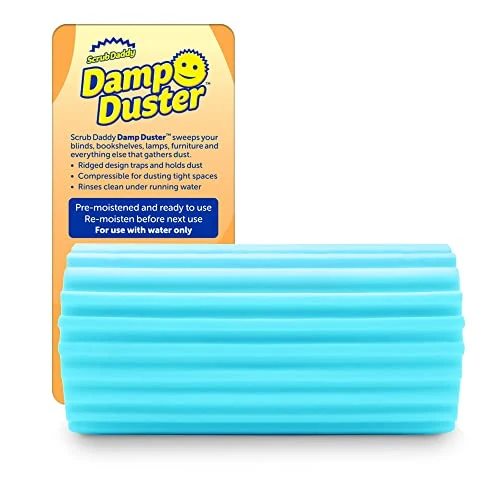 Limited offer: Scrub Daddy Damp Duster, Multipurpose Dusters for Cleaning - Wooden & Venetian Blind Cleaner Tool, Ridged Wet Dust Sponge for Skirting Board, Radiator, Blinds & Mirrors, Home Cleaning Products, Blue from 3.00 EUR to 3.00 EUR (save 0%)
