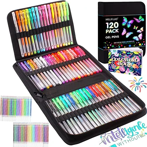 Limitiertes Angebot: Melifluo 120er-Pack Gelstifte Glitzer, 60 Farbige Gelschreiber 60 Gelstiften, NachfüllpackunGen zum Ausmalen für Erwachsene und Zeichnen, Graffiti, Basteln, Schreiben von 19.99 EUR auf 16.99 EUR (Spare 15%)