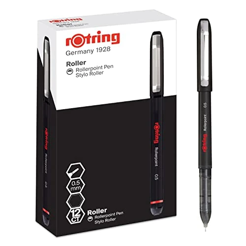 Limited-time offer: rOtring Rollerball Pen | Needle Point (0.5 mm) Rollerpoint for Precise Writing | Black Ink | 12 Count from 16.65 GBP to 16.65 GBP (save 0%)