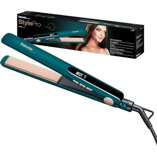 Offerta a tempo: Beurer Hs 50 Ocean, Piastra Per Capelli Con Rivestimento In Ceramica Alla Cheratina Per Capelli Lisci, Display A Led Per Visualizzazione Della Temperatura, Impostazione Della Temperatura Livelli - 50% da 49.99 € a 24.99 €