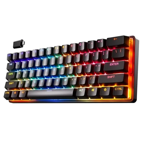 Offerta a tempo: SteelSeries Apex Pro Mini Wireless HyperMagnetic Tastiera da gaming - La più veloce al mondo - Fattore di forma 60% - RGB - Copritasti in PBT - BT - 2.4GHz - USB-C - Layout Tedesco (QWERTZ) - 41% da 259.99 € a 152.21 €
