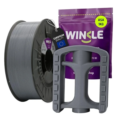 WINKLE ASA Szary Filament Do Drukarki 3D | 1,75 mm 1 kg | Kompatybilny z Większością Drukarek 3D | Dokładność Wymiarowa | Wytrzymały | Cewka 1kg