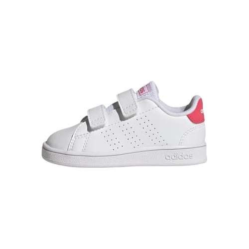 adidas Mixte bébé Advantage Lifestyle Court Two Hook-and-Loop Shoes, Cloud White / Real Pink / Core Black, 21 EU