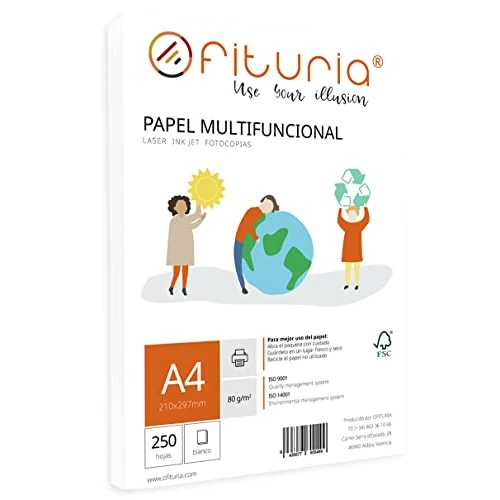 Limited-time offer: Pack of 80g A4 Sheets, 250 Sheets of White Multifunction Paper for School and Laboratory, Ideal for Laser Printers, Inkjet Printers or Copiers - Ofituria from $98.31 to $98.31 (save 0.0%)