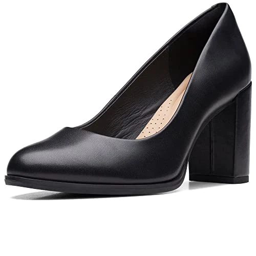 Offerta a tempo: Clarks Women's Freva85 Court Pump, Pelle Nera — 34% da 99,95 € a 66,29 €