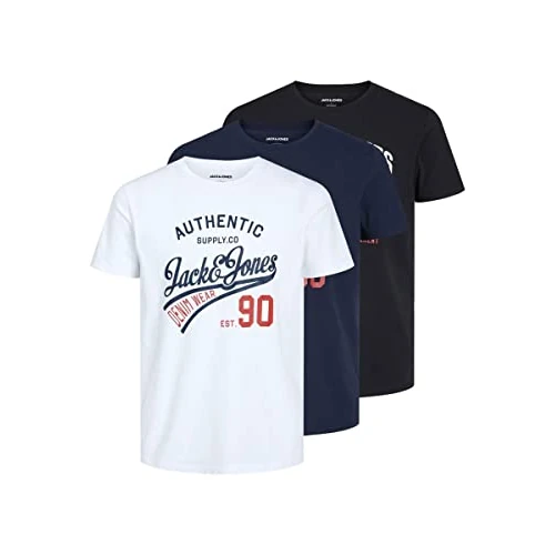 Offerta a tempo: Jack & Jones S Jjethan Tee SS Crew Neck 3pk MP Noos T-Shirt, Black/Pack: Nero, Bianco, navylazer, XXL Uomo - 26% da 34.99 € a 25.99 €