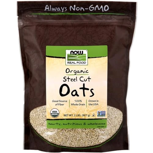 Offerta a tempo: Now Foods, Organic Steel Cut Oats (Avena Biologica Tagliata in Acciaio), 907 g, Testata in Laboratorio, Senza Soia, Vegana, Non OGM - 0.00% da 31.98 € a 31.98 €