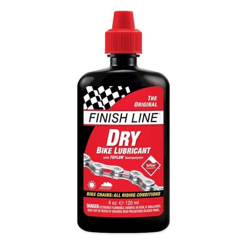 Finish Line Dry Lube Lubricante para cadena de bicicleta con tecnología de cerámica, 120 ml, botella exprimible, color negro (el embalaje puede variar)