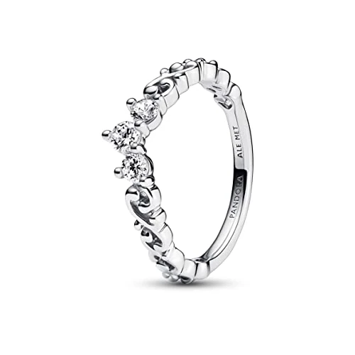 Pandora Moments Regal tiara sterling silver ring with clear cubic zirconia, 60