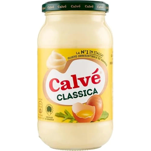 Calvé Classic Mayonnaise, 450ml Size, Calvé Classic Sunflower Oil Mayonnaise, Ideal for Sandwiches and Canapes, No Preservatives, Sugar, Gluten Free, Vegetarian