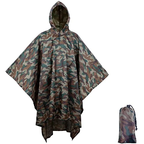 Offerta a tempo: BALIGO 3-in-1 Poncho Antipioggia, Poncho Impermeabile, Telo Mimetico - 0.00% da 12.95 € a 12.95 €