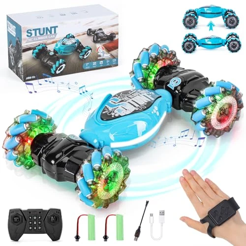 Offerta a tempo: Ltteaoy Telecomando con Rilevamento dei Gesti Macchina Auto Telecomandata,2.4GHz 4WD Due telecomandi Rotazione di 360°con Luce LED/Musica Macchina Radiocomandata per Bambini sopra 6 anni - 0.00% da 49.99 € a 49.99 €